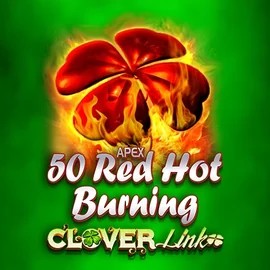 50 Red Hot Burning Clover Links slot logo by Novomatic at Lanista Casino